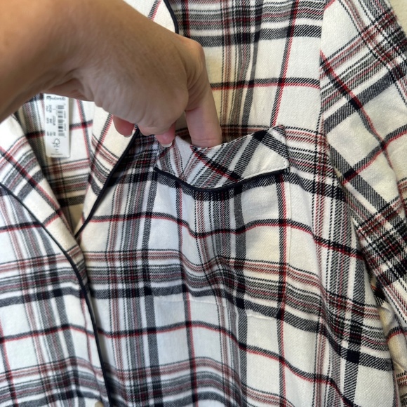 Madewell Plaid Flannel PJ Top Mens Tailored Style Button Up Pocket Sleep Shirt - Picture 6 of 16